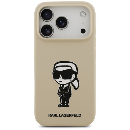 Fodral för Apple iPhone 17 Pro, Karl Lagerfeld, Sketch and Logo Karl, Brun