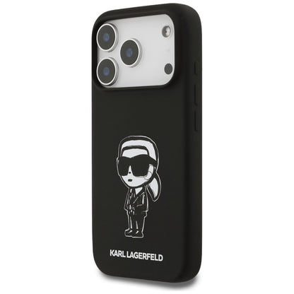 Skyddsfodral för Apple iPhone 17 Pro, Karl Lagerfeld, Sketch and Logo Karl, Svart
