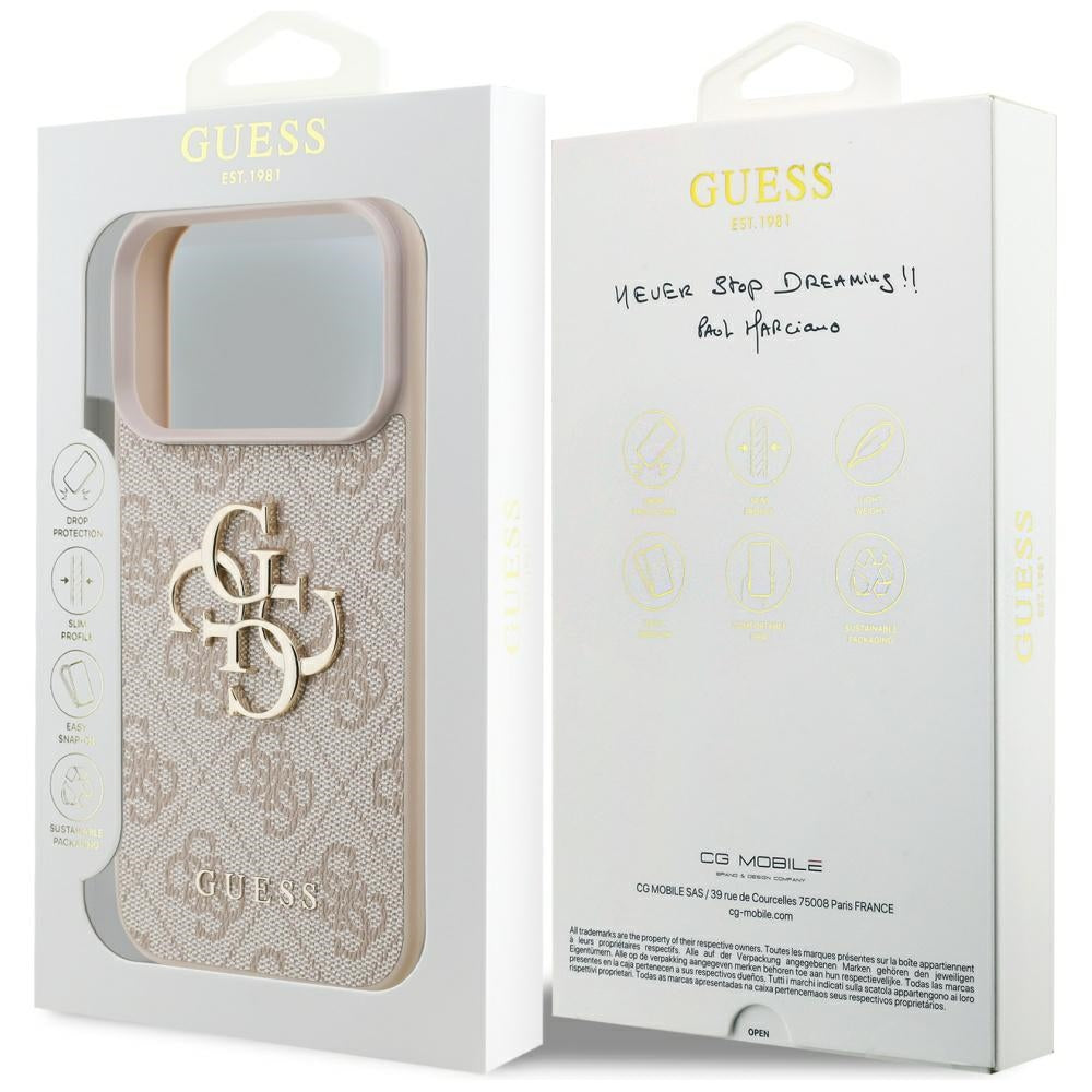 Skyddsfodral för Apple iPhone 17 Pro Max, Guess, 4G Big Logo, Rosa
