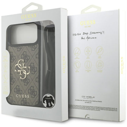 Fodral för Apple iPhone 17 Pro Max, Guess, 4G CBDY Big Logo med Snoddrem, Brun