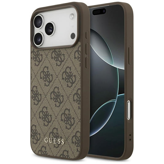 Skyddsfodral för Apple iPhone 17 Pro Max, Guess, 4G Classic, Brun