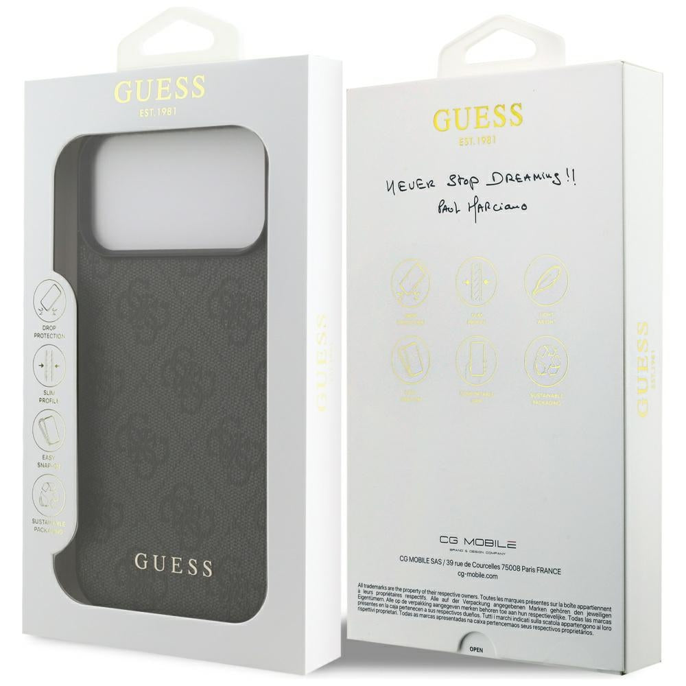 Skyddsfodral för Apple iPhone 17 Pro Max, Guess, 4G Classic, Svart