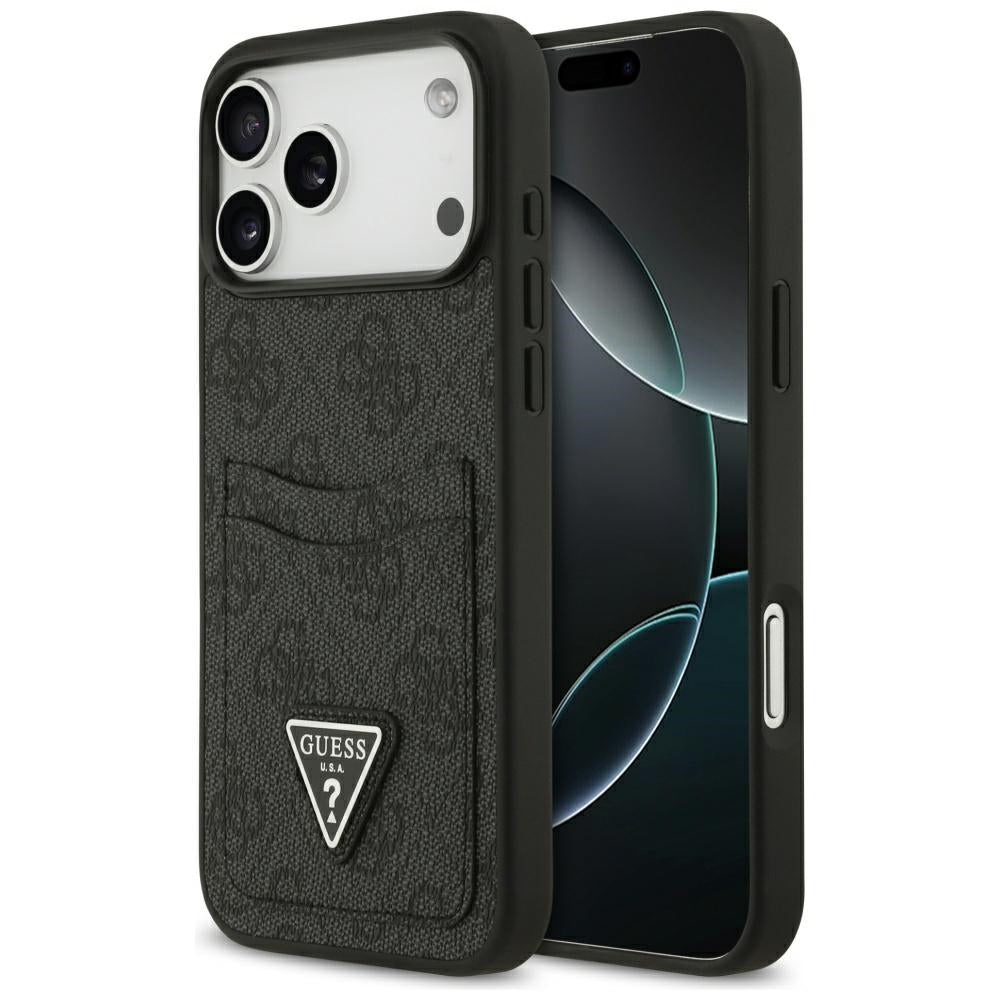 Fodral för Apple iPhone 17 Pro Max, Guess, 4G Double Card Triangle, Svart