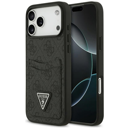 Fodral för Apple iPhone 17 Pro Max, Guess, 4G Double Card Triangle, Svart