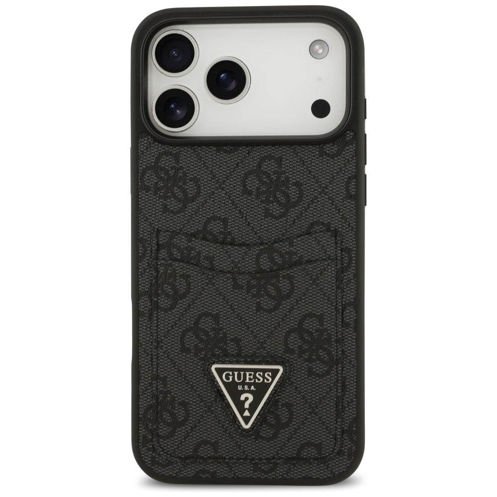 Fodral för Apple iPhone 17 Pro Max, Guess, 4G Double Card Triangle, Svart