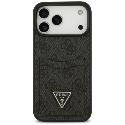 Fodral för Apple iPhone 17 Pro Max, Guess, 4G Double Card Triangle, Svart