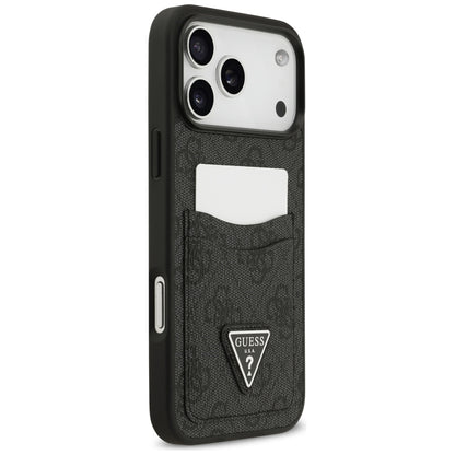 Fodral för Apple iPhone 17 Pro Max, Guess, 4G Double Card Triangle, Svart