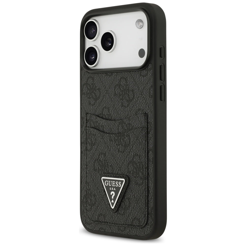 Fodral för Apple iPhone 17 Pro Max, Guess, 4G Double Card Triangle, Svart