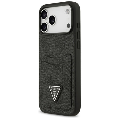 Fodral för Apple iPhone 17 Pro Max, Guess, 4G Double Card Triangle, Svart