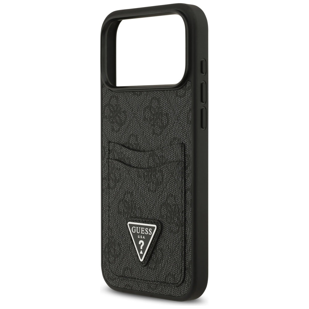 Fodral för Apple iPhone 17 Pro Max, Guess, 4G Double Card Triangle, Svart