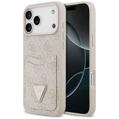 Skyddsfodral för Apple iPhone 17 Pro Max, Guess, 4G Double Card Triangle, Rosa