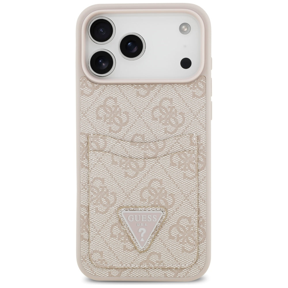 Skyddsfodral för Apple iPhone 17 Pro Max, Guess, 4G Double Card Triangle, Rosa