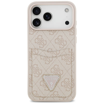 Skyddsfodral för Apple iPhone 17 Pro Max, Guess, 4G Double Card Triangle, Rosa