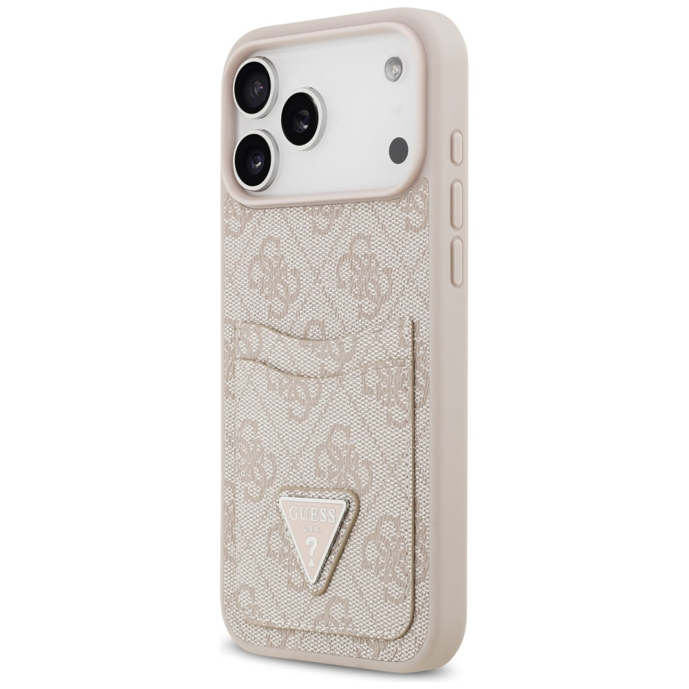 Skyddsfodral för Apple iPhone 17 Pro Max, Guess, 4G Double Card Triangle, Rosa