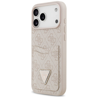 Skyddsfodral för Apple iPhone 17 Pro Max, Guess, 4G Double Card Triangle, Rosa