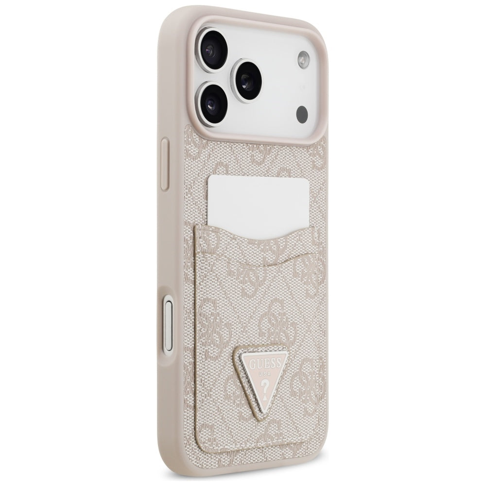 Skyddsfodral för Apple iPhone 17 Pro Max, Guess, 4G Double Card Triangle, Rosa