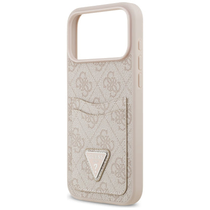 Skyddsfodral för Apple iPhone 17 Pro Max, Guess, 4G Double Card Triangle, Rosa