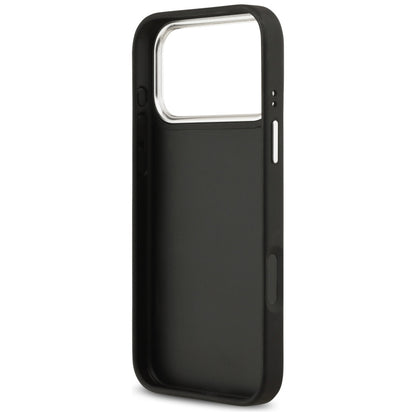 Fodral för Apple iPhone 17 Pro Max, Guess, 4G Grained Big and Classic Logo, Svart Silver