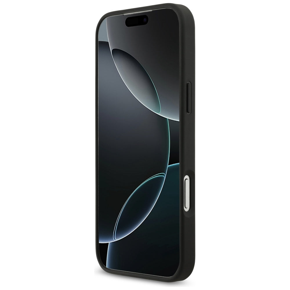 Fodral för Apple iPhone 17 Pro Max, Guess, 4G Grained Big and Classic Logo, Svart