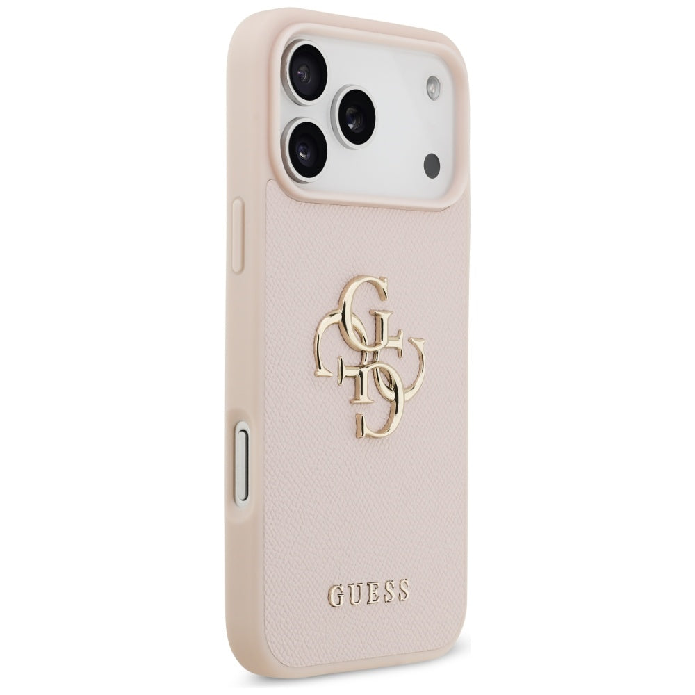 Skyddsfodral för Apple iPhone 17 Pro Max, Guess, 4G Grained Big and Classic Logo, Rosa
