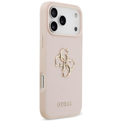 Skyddsfodral för Apple iPhone 17 Pro Max, Guess, 4G Grained Big and Classic Logo, Rosa