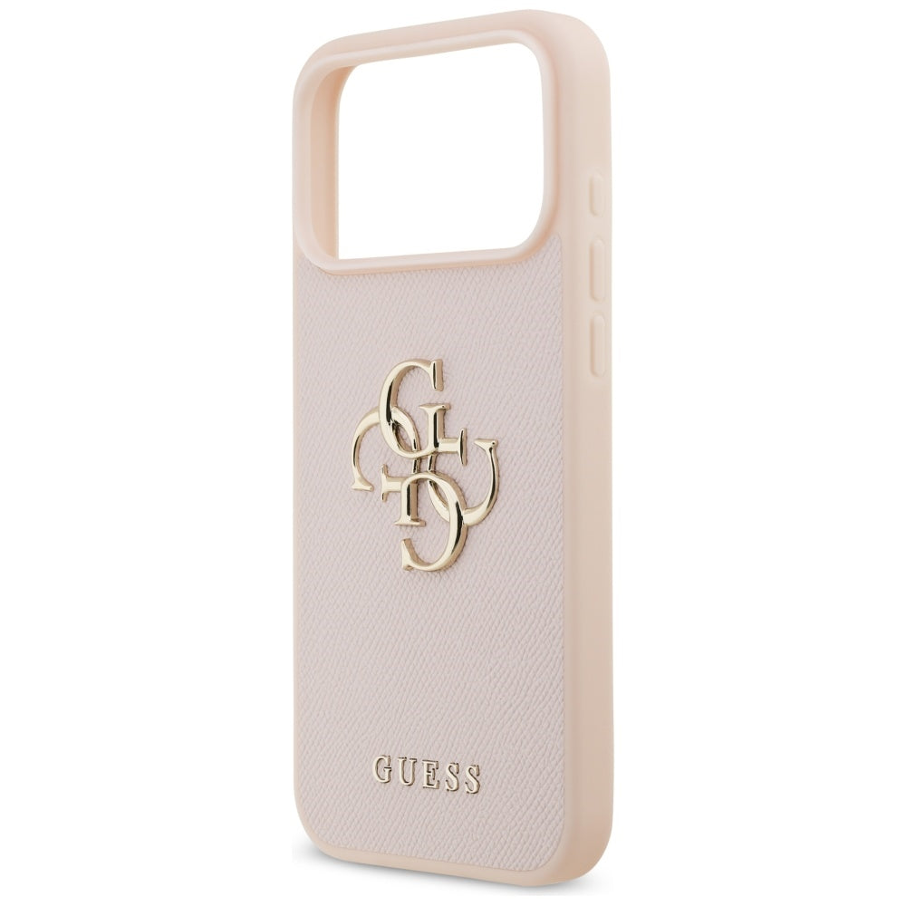 Skyddsfodral för Apple iPhone 17 Pro Max, Guess, 4G Grained Big and Classic Logo, Rosa