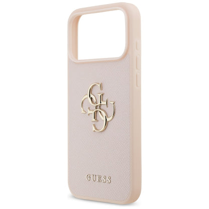 Skyddsfodral för Apple iPhone 17 Pro Max, Guess, 4G Grained Big and Classic Logo, Rosa