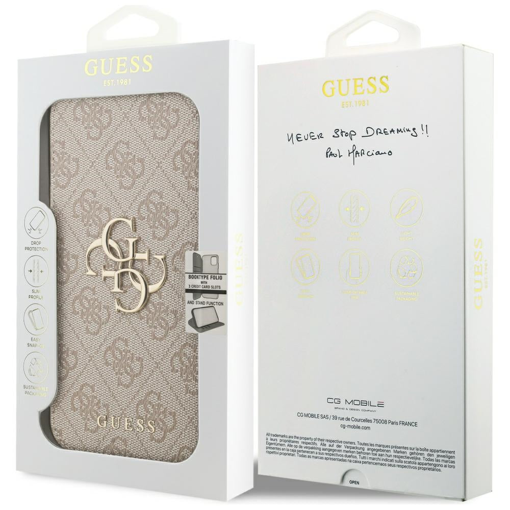 Skyddsfodral för Apple iPhone 17 Pro Max, Guess, 4G Metal Logo, Rosa