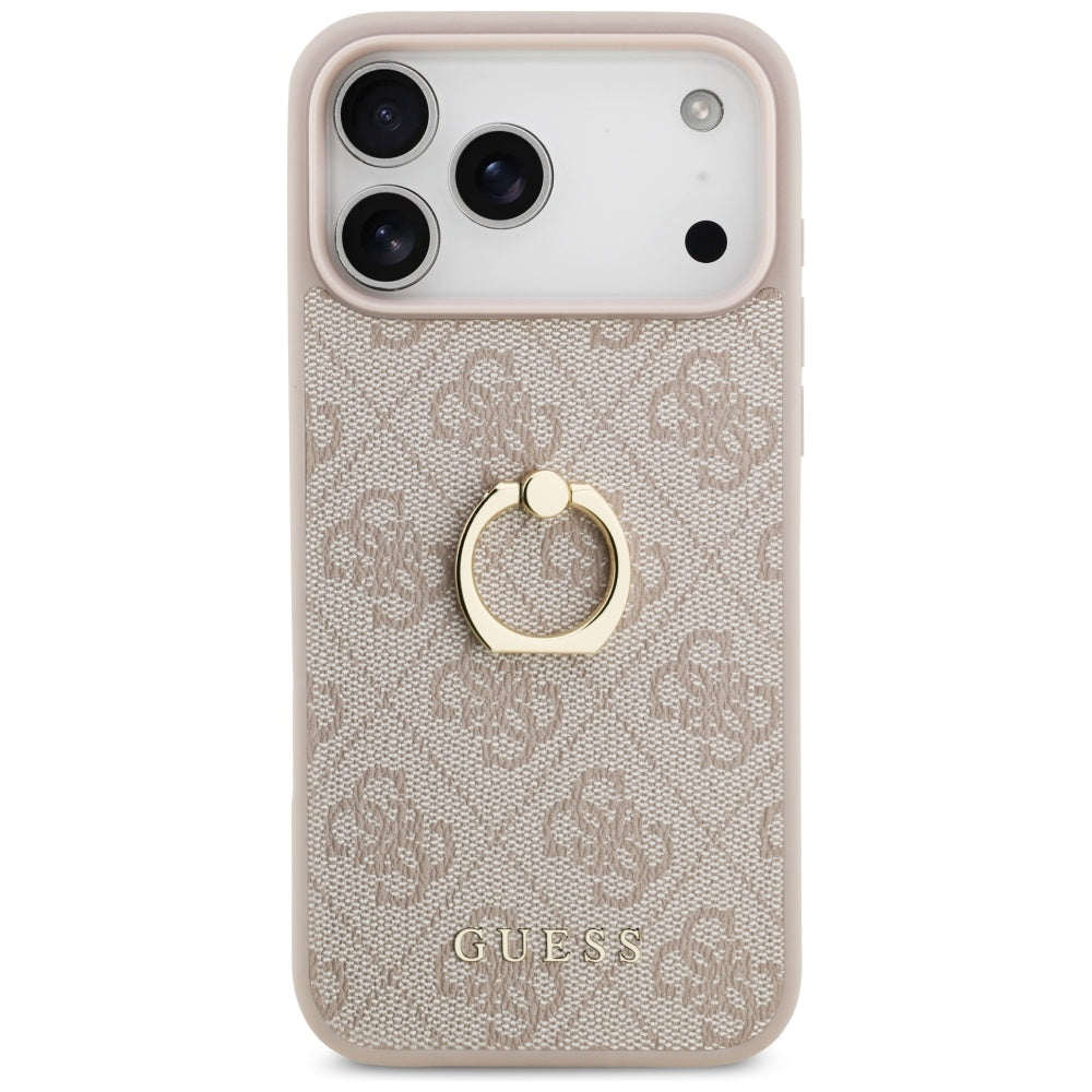 Skyddsfodral för Apple iPhone 17 Pro Max, Guess, 4G Ring Stand, Rosa