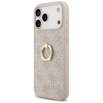 Skyddsfodral för Apple iPhone 17 Pro Max, Guess, 4G Ring Stand, Rosa