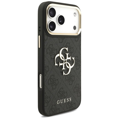 Skyddsfodral för Apple iPhone 17 Pro Max, Guess, Big 4G Classic Logo with Big Strap, Svart