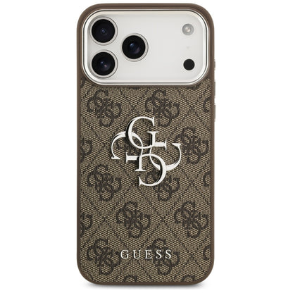 Fodral för Apple iPhone 17 Pro Max, Guess, Big 4G Logo Classic, Brun Silver