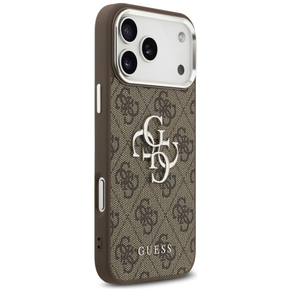 Fodral för Apple iPhone 17 Pro Max, Guess, Big 4G Logo Classic, Brun Silver