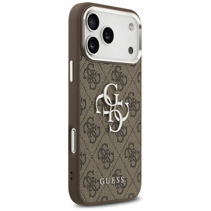 Fodral för Apple iPhone 17 Pro Max, Guess, Big 4G Logo Classic, Brun Silver