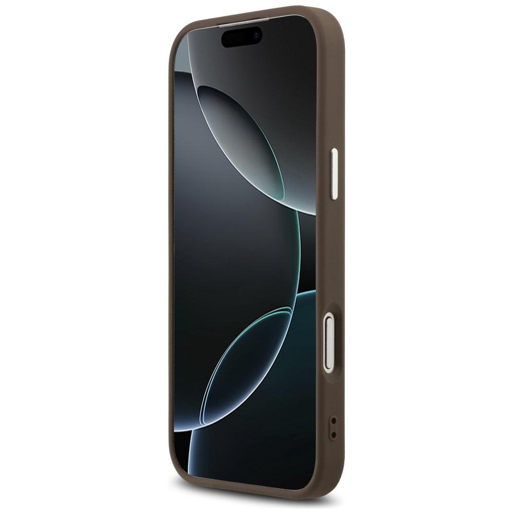 Fodral för Apple iPhone 17 Pro Max, Guess, Big 4G Logo Classic, Brun Silver
