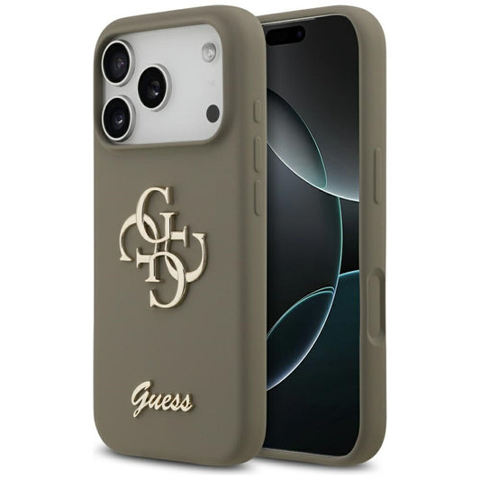 Fodral för Apple iPhone 17 Pro Max, Guess, Big 4G Script, Brun
