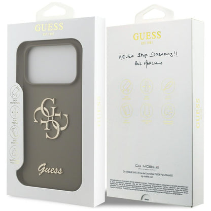 Fodral för Apple iPhone 17 Pro Max, Guess, Big 4G Script, Brun
