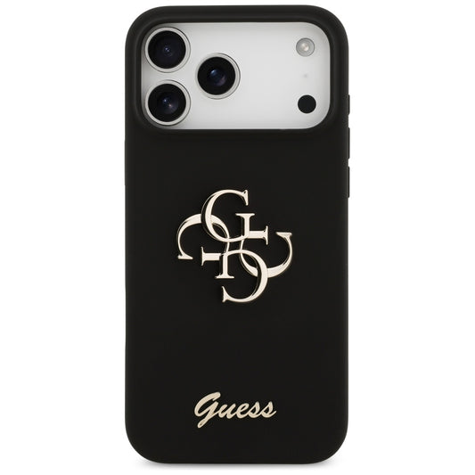Fodral för Apple iPhone 17 Pro Max, Guess, Big 4G Script, Svart