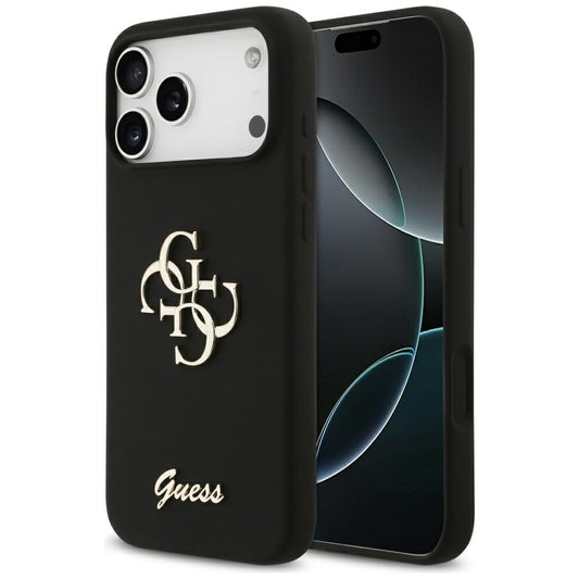 Fodral för Apple iPhone 17 Pro Max, Guess, Big 4G Script, Svart