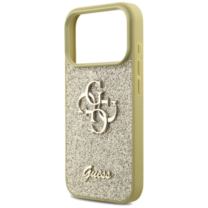 Skyddsfodral för Apple iPhone 17 Pro Max, Guess, Fixed Glitter Big 4G, Guld