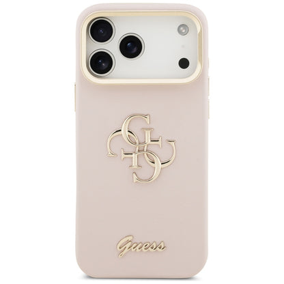 Skyddsfodral för Apple iPhone 17 Pro Max, Guess, Grained Big 4G Stand Camera, Rosa