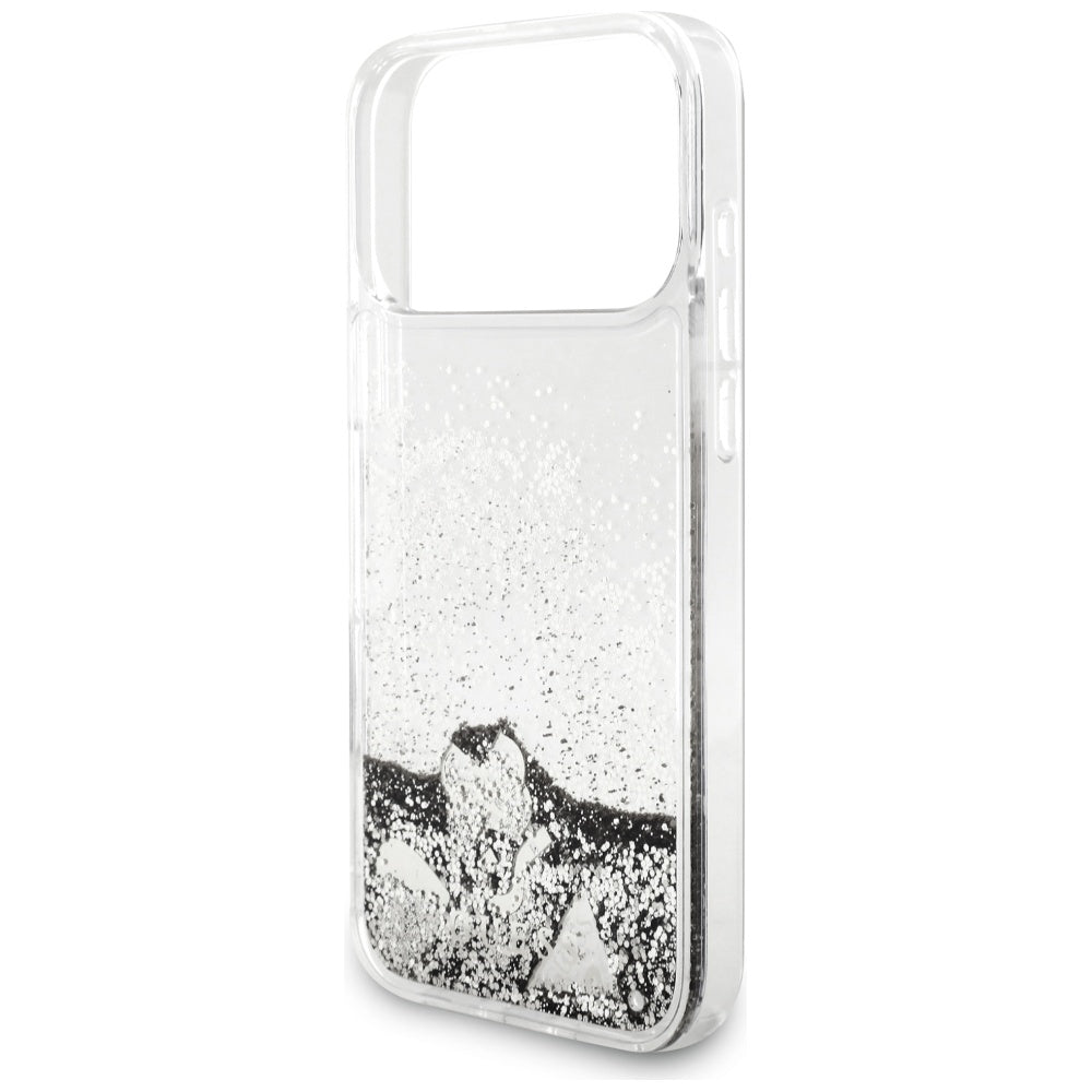 Fodral för Apple iPhone 17 Pro Max, Guess, Liquid Glitter Charms, Silver