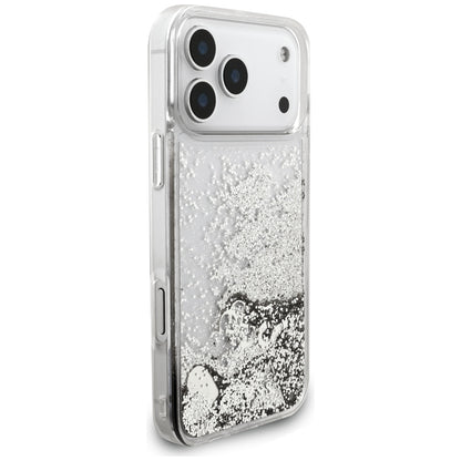 Fodral för Apple iPhone 17 Pro Max, Guess, Liquid Glitter Charms, Silver