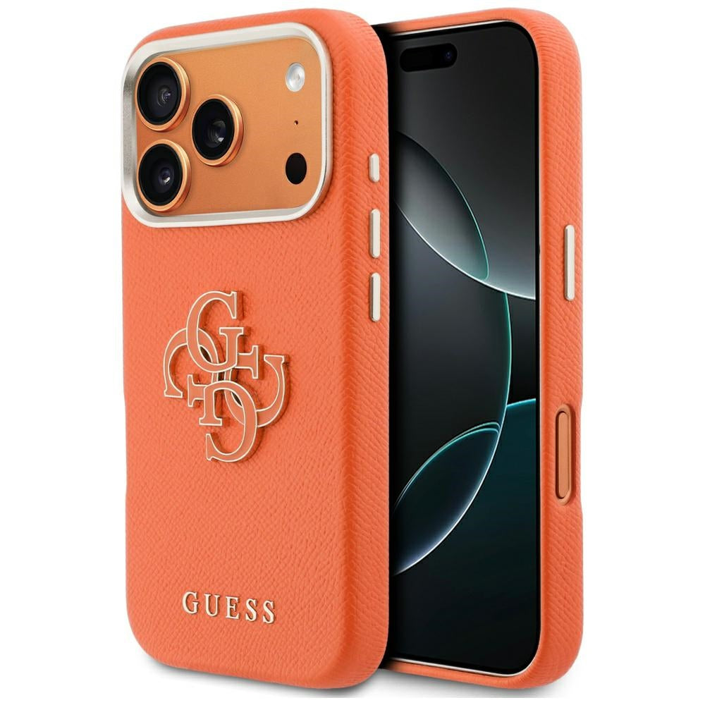 Skyddsfodral för Apple iPhone 17 Pro Max, GUESS, Resin Logo, Orange