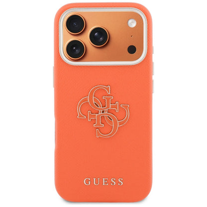 Skyddsfodral för Apple iPhone 17 Pro Max, GUESS, Resin Logo, Orange