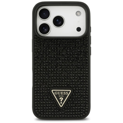 Skyddsfodral för Apple iPhone 17 Pro Max, Guess, Rhinestone Triangle Logo, Svart