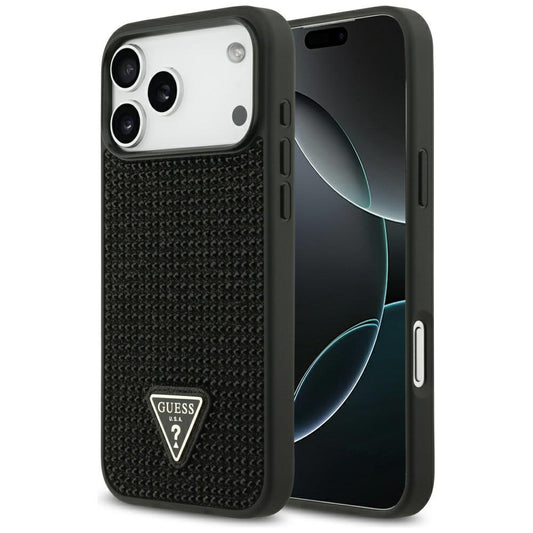 Skyddsfodral för Apple iPhone 17 Pro Max, Guess, Rhinestone Triangle Logo, Svart