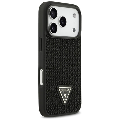 Skyddsfodral för Apple iPhone 17 Pro Max, Guess, Rhinestone Triangle Logo, Svart