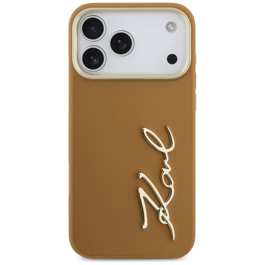 Fodral för Apple iPhone 17 Pro Max, Karl Lagerfeld, Script Logo, Brun