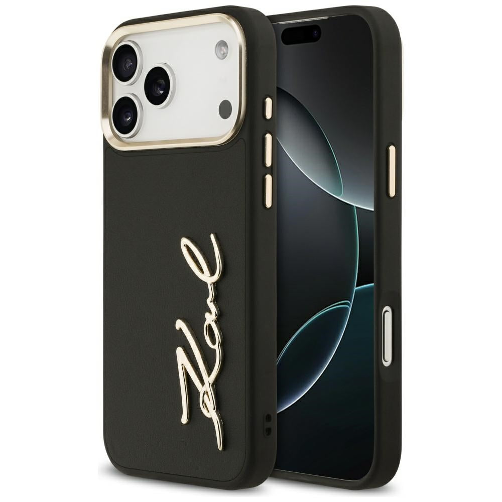 Fodral för Apple iPhone 17 Pro Max, Karl Lagerfeld, Script Logo, Svart